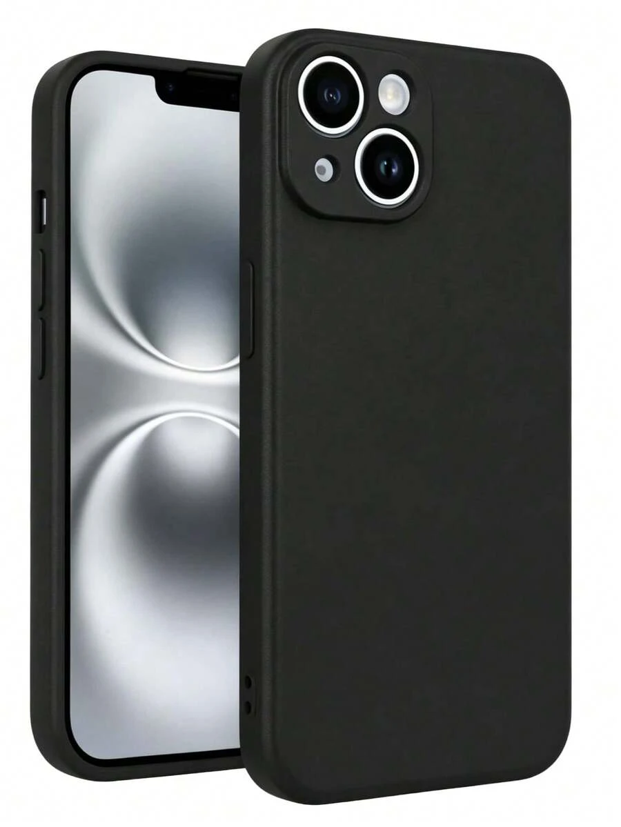 【極簡Ins風】黑色液態矽膠親膚手機殼，日常通勤必備，相容 Apple 17Air/17Pro/17Pro Max | 雲朵般柔軟觸感 + 360°防震，適合健身房與戶外使用 | 相容 Apple 16/15/14/13/Pro Max 及全系列 | 防滑防指紋 | 柔軟觸感與霧面表面，節日禮物、生日禮物