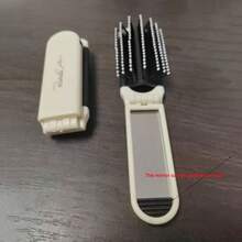 1 pieza Peine plegable con cojín de aire y espejo, peine compacto portátil todo en uno para mujeres - Albaricoque blanco*1 unidad - Ver 8