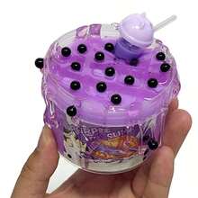 Pearl Milk Tea Slime - Thick & Smooth Handmade Slime, Slime Party Gift, Soft & Non-Sticky, Birthday, Valentine's Day, Easter Gift For Men, Women, Teens (Random Packaging) - 紫色 1 件 - 查看 13