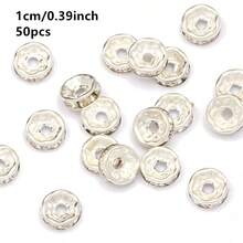 50 buah Manik-manik Bulat Rhinestone AB 4/6/8/10mm Kristal Lepas untuk Pembuatan Perhiasan DIY, Gelang, dan Aksesoris Kalung - oblat - View 39