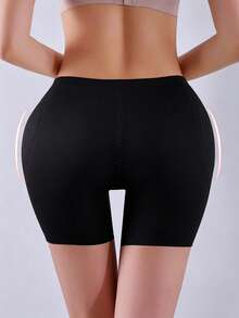 女士无缝泡沫提臀提臀塑身短裤，带可拆卸海绵垫 - 黑色 - 查看 10