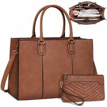 NEWHEY 15.6 Inch Women's PU Laptop Bag Briefcase Tote Shoulder Bag Business Travel Commute Waterproof Durable Handbag - Multicolor - View 10