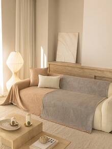 1 tấm phủ sofa lá chuối, chăn sofa sang trọng tối giản, chống trơn trượt, chống bụi, chống trầy xước, phù hợp cho phòng khách, phòng ngủ, phòng học, bốn mùa. - Màu Khaki - Xem 8