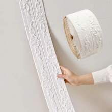 1 Roll Thick Self-Adhesive Foam Edging Strips, Waterproof, Soundproof, For Wall, Baseboard, Corridor, Ceiling Decoration, Anti-Collision - Multicolor - View 3