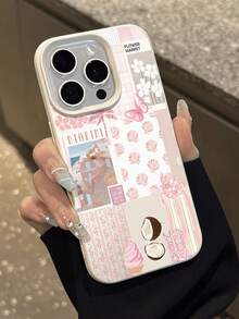 1pc Fashionable Summer Fresh Holiday Shell & Butterfly Collage Pattern Litchi Texture Anti-Drop Anti-Slip Soft Phone Case Compatible With Apple, Phones - Multicolor - View 5