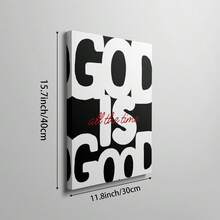 Tranh treo tường "Chúa luôn tốt lành" (1 tấm) - Tranh in trên vải canvas chủ đề Cơ đốc giáo, trích dẫn về đức tin, trang trí nhà cửa theo phong cách Cơ đốc giáo hiện đại cho phòng khách, phòng ngủ, có khung hoặc không khung. Tranh cuộn treo tường bằng gỗ. - mẫu - Xem 17