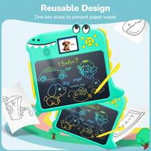 GCCSJ Kids Drawing Board,Dinosaur Shaped LCD Writing Tablet For Kids - Educational Toy Doodle Board With Colorful Drawing Screen & Sound, Reusable Electronic Writing Pad For Boys Girls, Ideal Birthday/Christmas/Easter Gifts, Back To School & Travel Entertainment Kids Drawing Board (Green) - Green - View 6