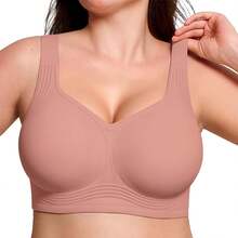 Jelly Bras For Women No Underwire Wireless Support Lift Full Coverage Plus Size Comfort Seamless Bra - Pink - View 8