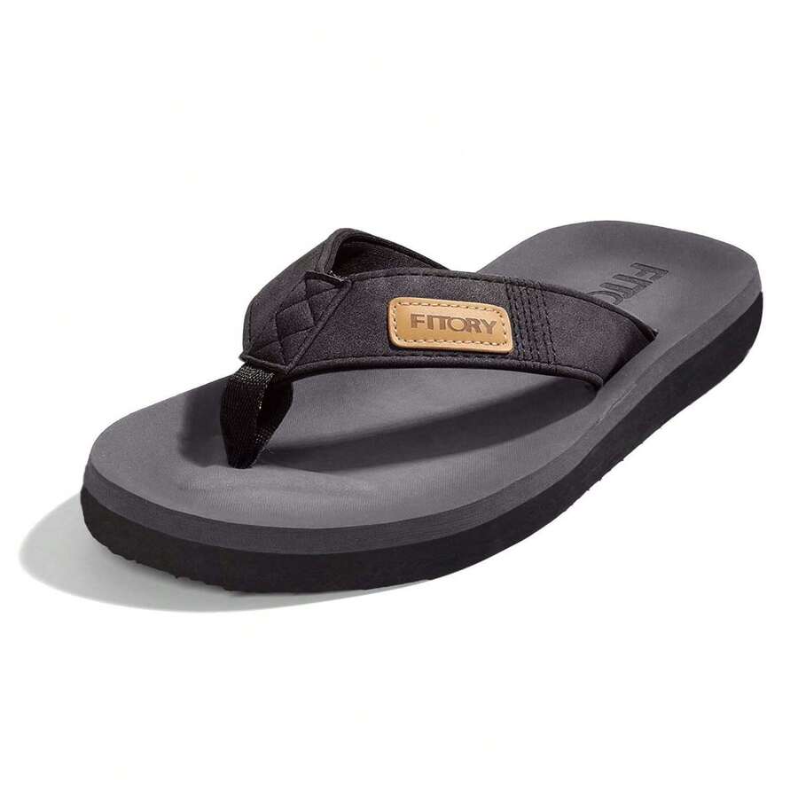 Men's Flip Flops, Casual Comfortable Outdoor Beach Slippers For Summer - Black - View 1