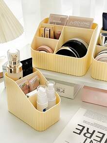 1/2pcs Multi-Function Plastic Desktop Storage Box, For Cosmetics, Sundries And Remote Controls - Easily Organize Your Dorm, Living Room Or Office, Desktop Storage - Multicolor - View 6