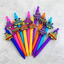 10支装UFO外星人压感笔，黑色墨水，高端外观，中性笔型，0.5毫米按动式圆珠笔，可爱太空主题，书写流畅，文具套装，趣味办公学习用品 - 查看 6