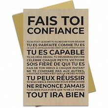 一套 - 法式励志贺卡（含信封） - “Fais Toi Confiance”（相信自己），适合送给家人、朋友和特殊场合，个性化鼓励卡，励志墙饰 - A - 查看 5