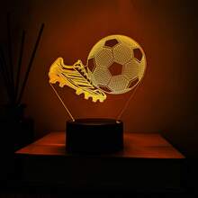 1pc Creative Football Themed Night Light, Great Gift For Football Fans, Birthday Or Holiday Present, Touch-Sensitive Color Changing, Room Decor - Multicolor - View 2