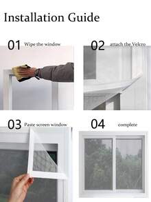 1pc White Mosquito Window Screen, Self-Adhesive Invisible Insect Mesh, Easy Installation Without Drilling, Effectively Blocks Mosquitoes While Allowing Ventilation, Summer Use - White Sheet - View 12
