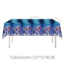 Hasbro 1件全新K-Pop女团主题派对桌布，生日派对装饰，一次性PE桌布，印有K-Pop标志，霓虹灯印花设计，室内/室外长方形桌布，适合K-Pop粉丝活动、派对、野餐，耐用涤纶材质，适合团体庆祝活动和装饰。 - A - 查看 8
