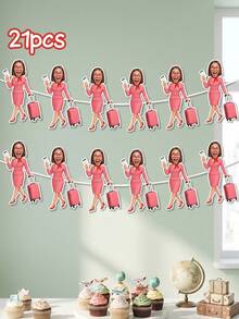 7/14/21pc Biểu ngữ tiệc tiếp viên hàng không in ảnh theo yêu cầu, Dây trang trí hình mặt tiếp viên hàng không cá nhân hóa, Dây cờ trang trí tiệc theo chủ đề tiếp viên hàng không, Trang trí tiệc chia tay, Trang trí tiệc theo chủ đề du lịch/hàng không độc đáo, Dành cho các bữa tiệc chia tay của tiếp viên hàng không và những người yêu thích du lịch, Phông nền tiệc theo chủ đề hàng không, Biểu ngữ tiệc du lịch tiếp viên hàng không in ảnh theo yêu cầu - Nhiều màu - Xem 9