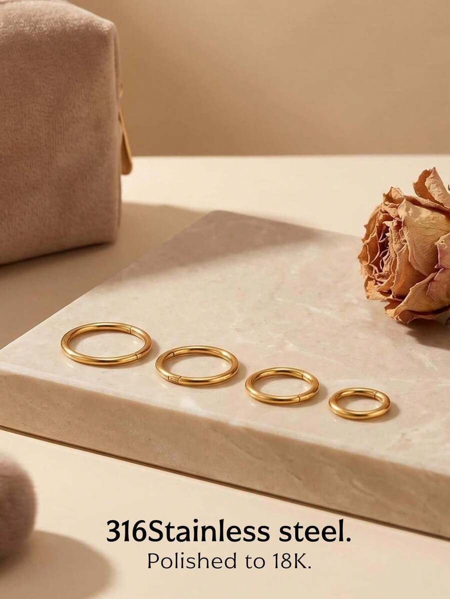 1 chiếc khuyên tai dạng vòng liền mạch chất lượng cao, thời trang, đa năng, làm bằng thép không gỉ 316L, đường kính 1.0mm, thích hợp cho môi, tai, mũi. - Vòng môi 1.0MM - Xem 1