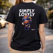 Camiseta Chibi de Max Verstappen, Camiseta de Carreras de Fórmula 1 - Negro - Ver 1