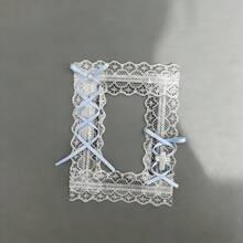 Porta-cartões elegante de renda (1 unidade), ideal para fotos de 7,6 cm, cartões de celebridades, retratos, mini cartões, cartões Gachapon, carteirinhas de estudante, decoração com laço artesanal, itens colecionáveis de personagens de anime/desenho animado, produtos para fãs de ídolos, capas para fotos, porta-cartões Lolita transparente. - A - Ver 11