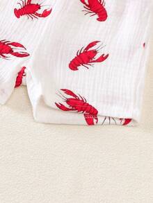 Set 2 Potong Kemeja Lengan Pendek Putih Motif Lobster untuk Bayi Laki-laki - Putih - View 6