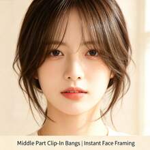 Natural Hair Topper Women With Bangs, And Seamless, High Crown, Realistic Hairpiece - Baby Hair In the Shape Of a Dovetail - Light Brown - View 4