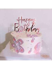 1 buah/5 buah Tusuk Hiasan Kue Ulang Tahun Bertuliskan "Selamat Ulang Tahun", Untuk Dekorasi Kue Ulang Tahun - MultiWarna - View 3