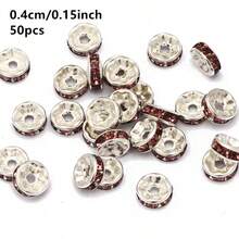 50 buah Manik-manik Bulat Rhinestone AB 4/6/8/10mm Kristal Lepas untuk Pembuatan Perhiasan DIY, Gelang, dan Aksesoris Kalung - oblat - View 40