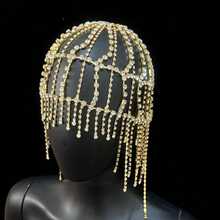 1pc Luxury Bridal Headpiece, Rhinestone Tassel Hair Accessory For Wedding, Banquet, Long Hair - Golden - View 8