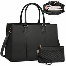 NEWHEY 15.6 Inch Women's PU Laptop Bag Briefcase Tote Shoulder Bag Business Travel Commute Waterproof Durable Handbag - Multicolor - View 11