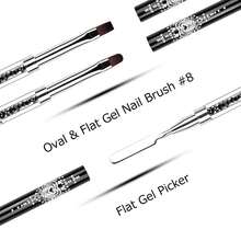 2 món cọ và dụng cụ lấy gel móng, cọ móng gel hai đầu hình bầu dục và dẹt, dụng cụ cắt gel polygel dùng cho móng giả gel UV PolyGel và nối móng. - Nhiều màu - Xem 3