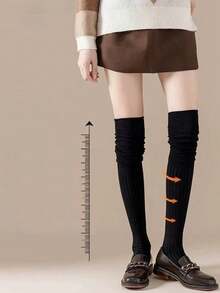 Women's Vintage Style Over-The-Knee Slouch Socks, Long Tube Socks For Spring, Summer, Autumn, Winter, Suitable For Tall Boots/Loafers, Essential For Lazy Chic Streetwear - Multicolor - View 5