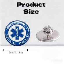 Ghim cài áo tròn dẹt màu xanh dương và trắng 2DFLAT dành cho dịch vụ cấp cứu y tế, được làm từ chất liệu cao cấp, vòng ngoài màu xanh dương với vòng trong màu trắng, biểu tượng cấp cứu cổ điển ở giữa, hiển thị rõ ràng dòng chữ "DỊCH VỤ CẤP CỨU Y TẾ", ghim cài áo thời trang bằng thép không gỉ chống gỉ sét và trầy xước, phù hợp cho nhiều dịp khác nhau. - A - Xem 2