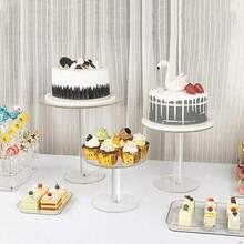 1pc Detachable Transparent Acrylic Cake Stand, Suitable For Wedding Ceremony, Birthday Cake, Wedding Dessert Display - Transparent - View 2