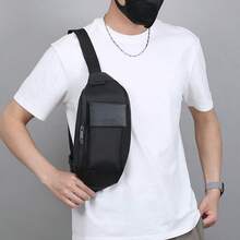 Túi đeo hông đa năng chống thấm nước dành cho nam, túi đeo chéo vai bằng nylon nhẹ với dây đeo có thể điều chỉnh, túi đeo hông nhiều ngăn phù hợp cho du lịch và sử dụng hàng ngày, màu xám/đen/xanh dương. - Nhiều màu - Xem 6