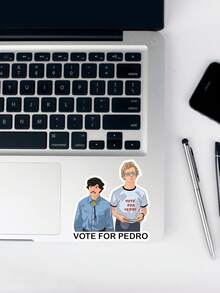 "Vote For Pedro" Funny Movie Sticker, Iconic Napoleon Dynamite Quote Decal For Laptop & Kindle, Geek Chic Retro Humor, Pop Culture Gift - Multicolor - View 5