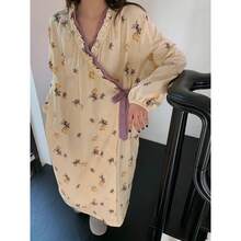 Damen Neue Leichte Frühlings-Nachtwäsche, Damen Kimono Stil Bademantel, Süßer Blume Muster, Langarm, Lila, Leicht, Lässige Homewear, Locker Sitzende Mode, Geeignet für Frühling & Sommer, Bademantel, Nachtwäsche, Nachthemd, Damen Geschenk, Muttertags Geschenk, Damen Bademantel - Verschiedenfarbig - Übersicht 18