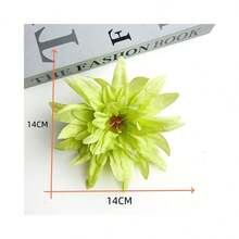 Artificial Flame Chrysanthemum Flower Head, Indoor Decor Accessory - Green - View 2