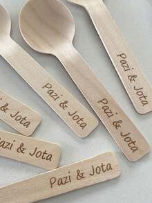 Custom Engraved Wooden Popsicle Sticks 50/100/200pcs, Personalized Name/Logo Printing, Suitable For Birthday Party, Baby Shower And DIY Crafts, Natural Wooden Ice Cream Sticks For Party Favors, Wedding And Children's Crafts - Multicolor - View 2