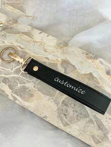 Customized Creative PU Leather Keychain, Personalized Unique Keyring Gift For Friends, Family, And Loved Ones, Hipster, Stylish, Custom, Personalized, Unique, Customized,Personalized Gifts For Women/Men, Personalized/Customized Keychain - Multicolor - View 6