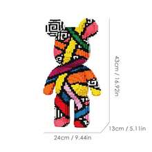 7220 Stücke 16,9 Zoll/43 cm DIY-Serie Partikel Großer Bauklötze Montage Spielzeug, Halb-Körper Mechanischer Bär Spielzeug Erwachsenen Puzzle, Kreative Heimdekoration, Stressabbau Spielzeug, Geeignet für Halloween, Valentinstag, Geburtstag, Weihnachten, Neujahrsgeschenke, Geeignet für Männer und Frauen - Verschiedenfarbig - Übersicht 9