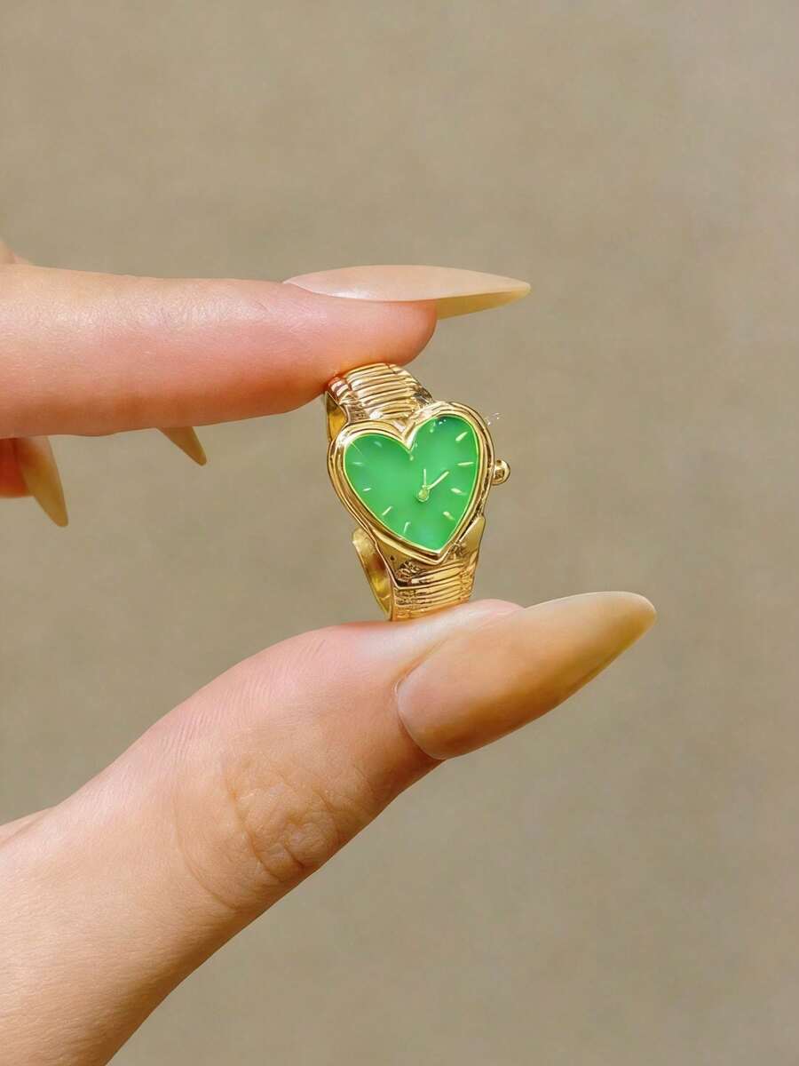 1 pieza Anillo de reloj de diseño único y de moda para regalo de niñas, anillo de reloj decorativo para mujeres, no puede mostrar la hora