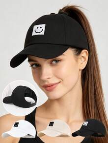 Women's Ponytail Baseball Cap, Mountain Peak Embroidery, Retro High Ponytail Embroidered Classic Adjustable Ponytail Hat, Suitable For Women Travel Outdoor Sports - Mountain Embroidered Baseball Cap - View 19