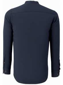 Men's Casual Versatile Solid Color Shirt - Navy Blue - View 2