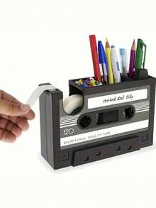 Vintage Cassette Tape Dispenser With Pen Holder,Makeup Brush Storage Rack,Vintage Cassette Tape Dispenser,Tape Dispenser With A Pen Holder,Vintage Organizing Stationery, Perfect For Keeping Your Desk Tidy And Storing Pens, Vintage Cassette-Style Heat Tape Dispenser Is An Adorable Roll Holder ,Serves As A Paperclip Holder,Accessories Not Included - Nhiều màu - Xem 12