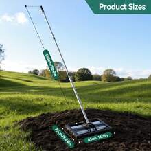 Heavy Duty Lawn Leveling Rake  With Adjustable 198/213cm  Handle For Garden Yard Golf - Rolling 43x25.5x198 cm - View 1