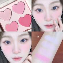 HERORANGE Rubor de 4 Colores Polvo Ultra Suave y Suave Tonos Nude de Baja Saturación Suave Ilumina Naturalmente las Mejillas Brillo sin Maquillaje Versátil para Uso Diario Citas Fiestas Maquillaje Diario Asequible - Multicolor - Ver 10