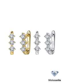 ORSA JEWELS 1 Đôi bông tai bạc 925 Sterling Silver đính đá Moissanite màu D, độ cứng VVS, kích thước 3mm, lấp lánh và vượt thời gian, kiểu dáng đáng yêu, thích hợp cho đám cưới, sinh nhật, các dịp đặc biệt hoặc lễ kỷ niệm. - Nhiều màu - Xem 10