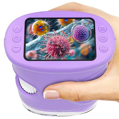 1000X Handheld Microscope For Kids: Pocket Digital Microscope With 1080P&2.0''IPS Screen&Photo/Video - Portable Edu Science Kits For Girls Boys - STEM Toys Birthday Gifts Ages 3-6 6-12