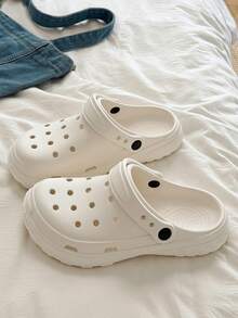 2026 Spring/Summer New Ivory Tire Tread Hollow Sandals, Unisex Platform Breathable Anti-Slip Casual Beach House Slippers - White - View 3