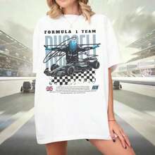 Camiseta de George Russell, Mercancía para Fans de Russell, Fanático de las Carreras, Fórmula - Negro - Ver 7